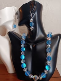 Image 1 of BLUE MYSTIC AURA AND SWAROVSKI BEADS SET