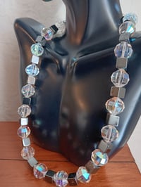 Image 9 of ROCKY CUT SWAROVSKI BEADS WITH HEMATITE CUBES 