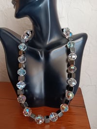 Image 1 of ROCKY CUT SWAROVSKI BEADS WITH HEMATITE CUBES 