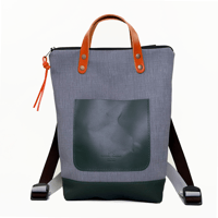 Image 1 of Mochila mini tonos gris y verde