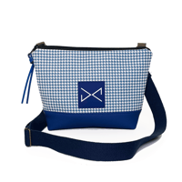Bandolera Classic Mini pata de gallo azul