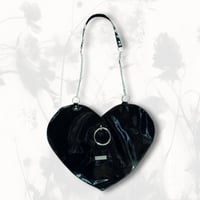 Image 1 of  THE HEART TOTE (PATENT VEGAN LEATHER)