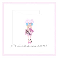 PINK SHOES BLACK BOW HAPPY BIRTHDAY CARD