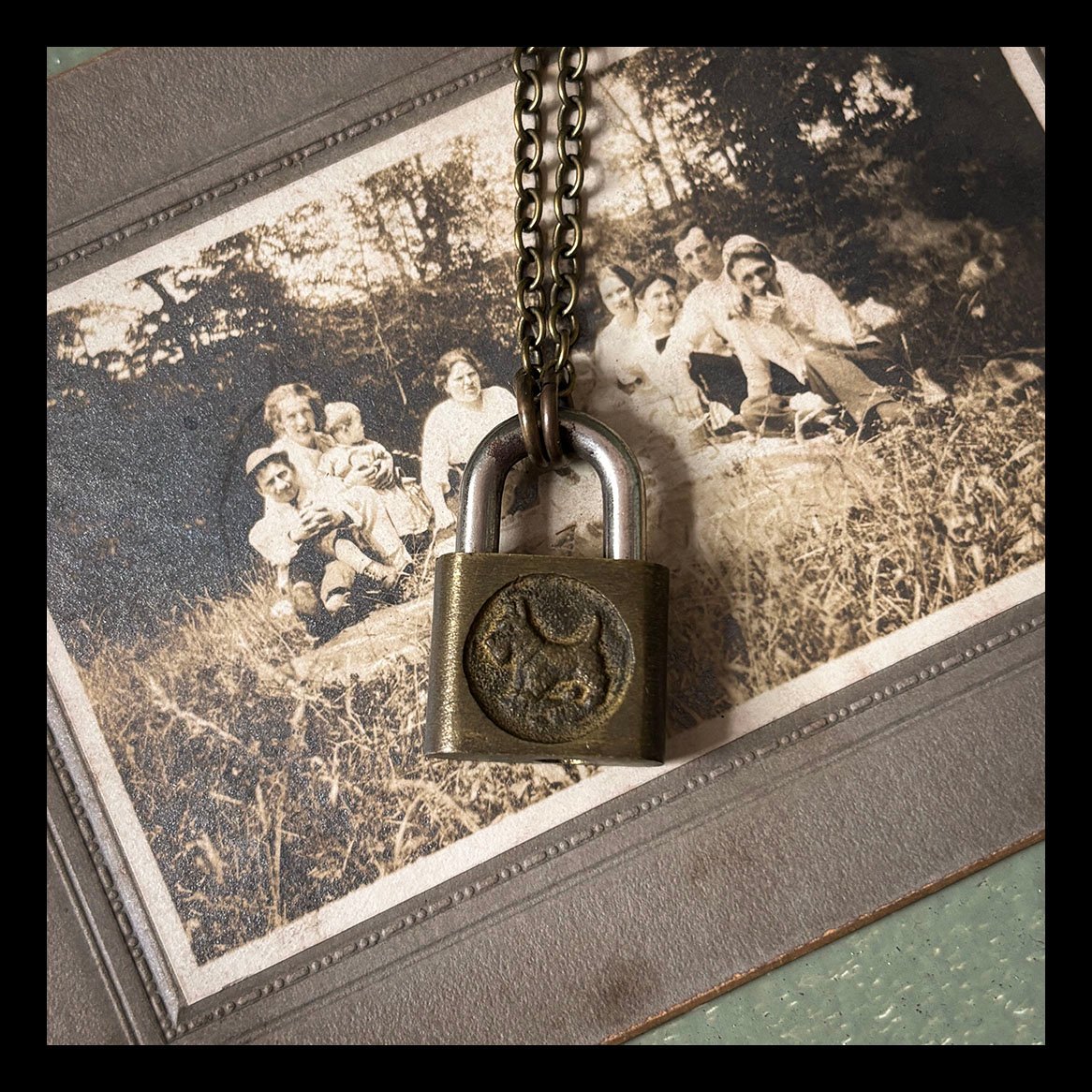 Miniature Scottish Terrier Brass Lock Necklace