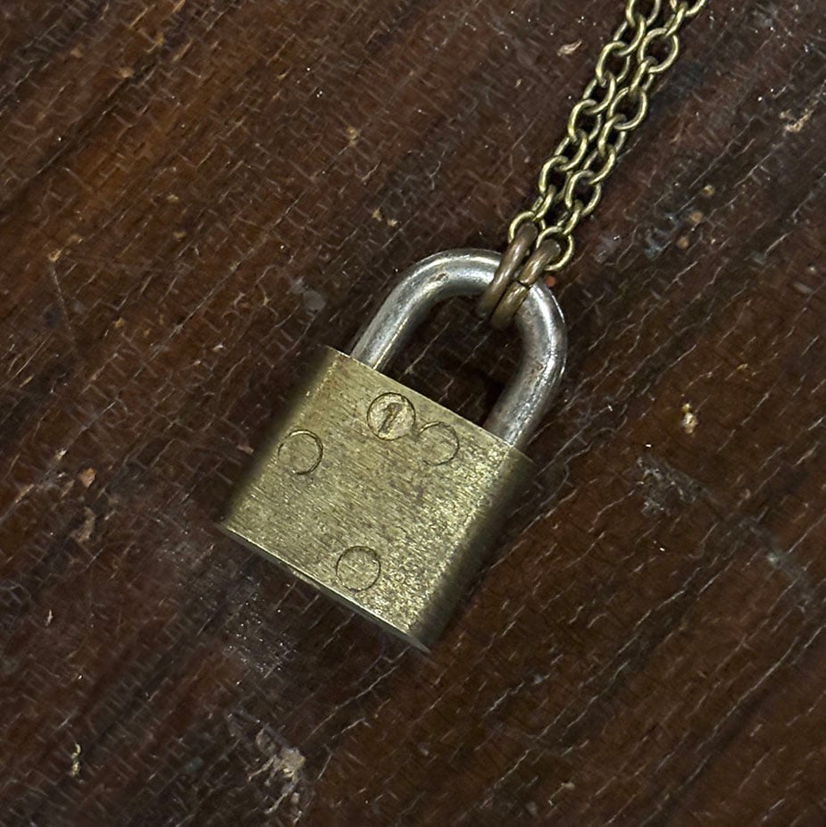 Miniature Scottish Terrier Brass Lock Necklace