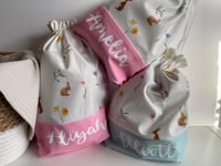 Personalised Velvet Easter Drawstring Bags