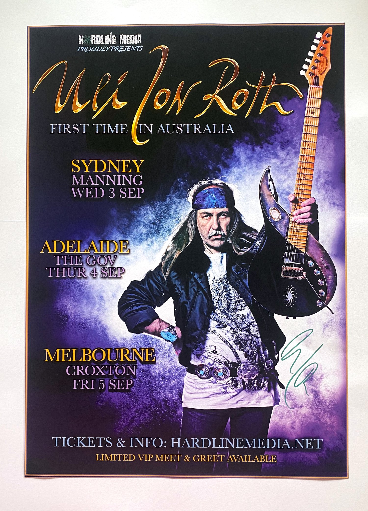 Image of ULI JON ROTH - 2025 Australian Tour Poster SIGNED - A3 - SCORPIONS