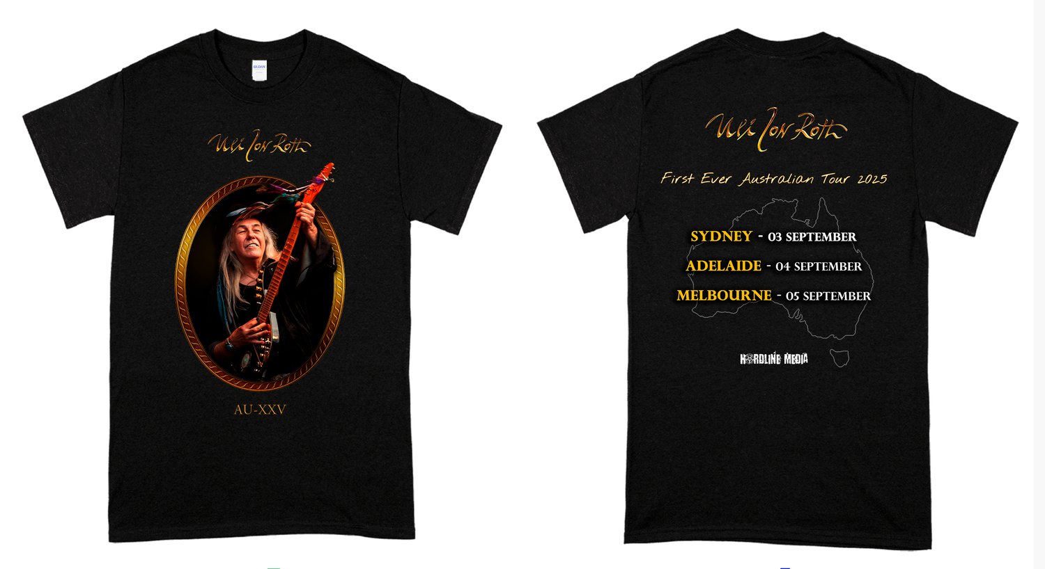Image of ULI JON ROTH - Uli Design Aussie Tour Shirt - BEST OF EARLY SCORPIONS TOUR 2025