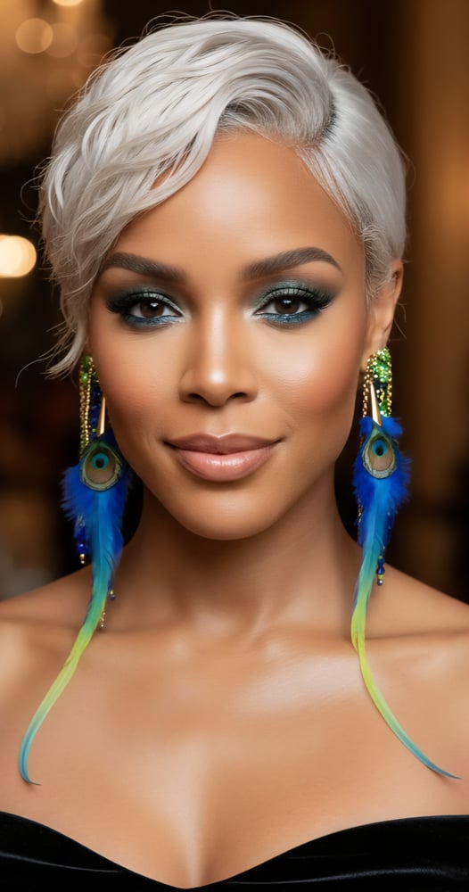 Image of Peacock Tie-Dye Earcuff Earrings