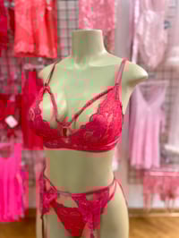 Image 1 of Hot Pink 3 Piece Lingerie Set