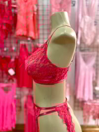 Image 2 of Hot Pink 3 Piece Lingerie Set