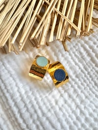 Bague martelée LILOU Bleu glacier / Marine