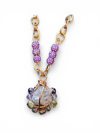 Image 1 of Amethyst Pendant Wire Wrapped Necklace