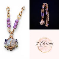 Image 3 of Amethyst Pendant Wire Wrapped Necklace