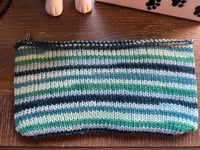 Upcycled Zipper Pouch, Sock Knitting Project Bag, Notions Bag, Makeup Bag
