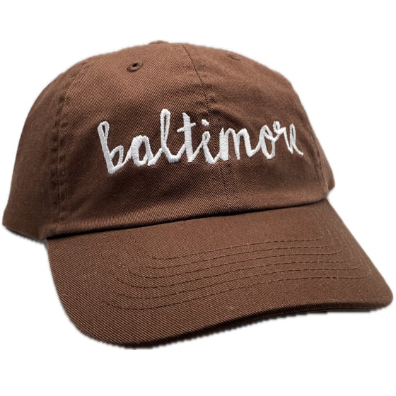 Image of Baltimore Script Dad Hat Brown (free shipping)