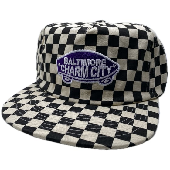 Image of Checkerboard Charm City Hat Purple/White (free shipping)