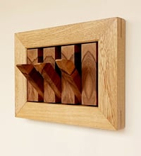 Image 4 of End grain wood coat rack, 3 hooks