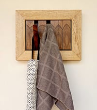 Image 3 of End grain wood coat rack, 3 hooks