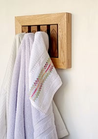 Image 5 of End grain wood coat rack, 3 hooks