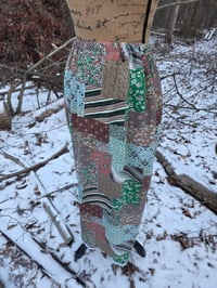 Image 1 of Vintage Cotton Knit Maxi Skirt in Large/XL- Groovy Patchwork 