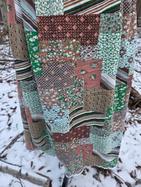 Image 4 of Vintage Cotton Knit Maxi Skirt in Large/XL- Groovy Patchwork 