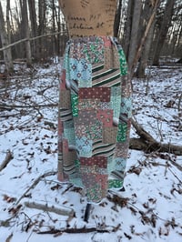 Image 5 of Vintage Cotton Knit Maxi Skirt in Large/XL- Groovy Patchwork 