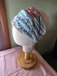 Image 1 of Cotton Stretchy Wrap in Brown Groovy Patchwork 