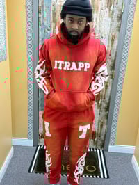 Image 1 of Mens red and white itrapp sweat suit