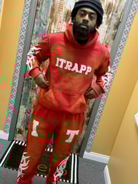 Image 2 of Mens red and white itrapp sweat suit