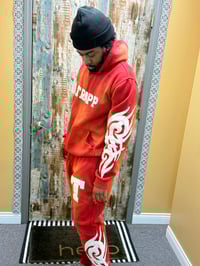 Image 4 of Mens red and white itrapp sweat suit