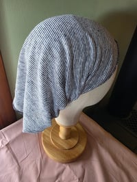 Image 2 of Linen Stretchy Wrap in Black & White Pinstripe 