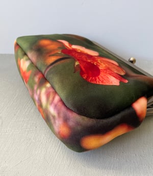 Image of Orange Geum, velvet clutch/shoulder bag - roomier size