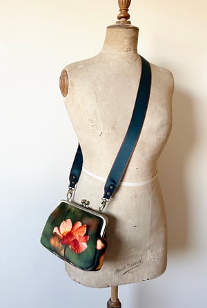 Image of Orange Geum, velvet clutch/shoulder bag - roomier size