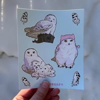 Image 2 of snowy owl sticker sheet