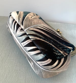 Image of Feather, velvet clutch/shoulder bag - roomier size