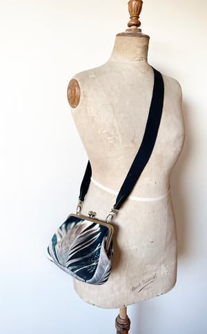 Image of Feather, velvet clutch/shoulder bag - roomier size