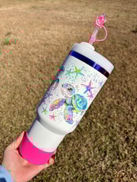 Image 1 of 40oz Stainless Steel Turtle Tumbler