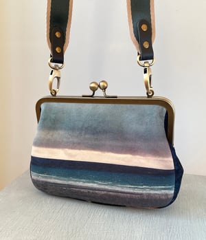 Image of Seascape, velvet clutch/shoulder bag - roomier size