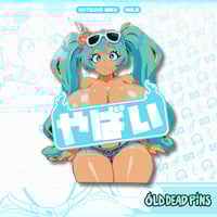 Image 4 of BR Miku Tiddy Firmware Upgrade Enamel Pin In Hand