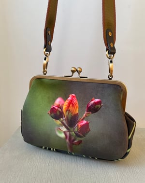 Image of St. Johns Wort, velvet clutch/shoulder bag - roomier size