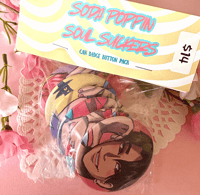 Image 1 of Saja Boys - Soda Poppin Soul Suckers - Can Badge Button Pack