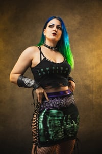 Image 2 of S/M Tribal Gaze Crop Top/Mini Skirt Set