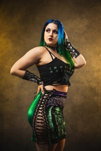 Image 4 of S/M Tribal Gaze Crop Top/Mini Skirt Set