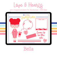 Image 2 of Love & Hearts Digital Sticker Set