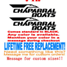 Image 1 of PAIR of 5" X 17.5" CHAPARRAL BOAT Hull decals. UV safe. Lifetime warranty.