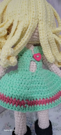 Image 4 of Amigurumi Crochet Doll with green dress