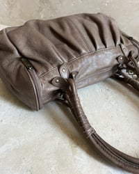 Image 5 of TAUPE LEATHER LEAF BAG