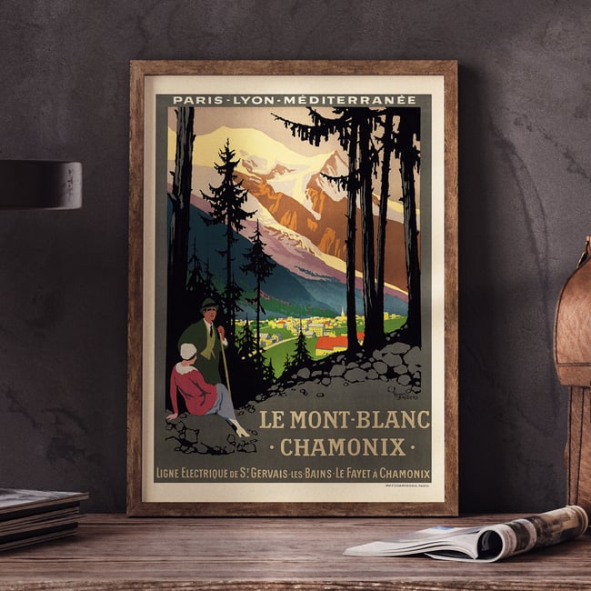 Le Mont-Blanc - Chamonix | Roger Broders | 1924 | Wall Art Print | Vintage Travel Poster