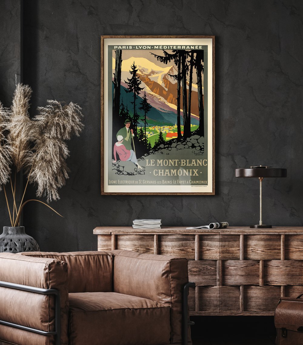 アート・デザイン・音楽 Guide to Chamonix and the Mont Blanc A Vintage Travel Art of Chamonix-Mont-Blanc - France 